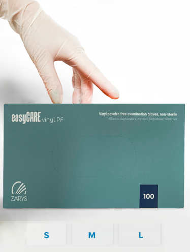 Rękawiczki winylowe bezpudrowe, easyCARE vinyl PF (100 szt/op)
