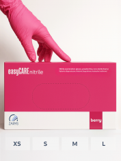 Rękawiczki nitrylowe bezpudrowe, easyCARE Berry (100 szt/op)