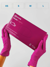Rękawiczki nitrylowe bezpudrowe, Nitrylex Magenta (100 szt/op)