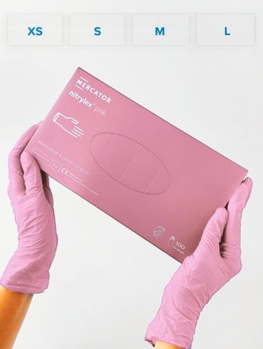Rękawiczki nitrylowe bezpudrowe, Nitrylex Pink (100 szt/op)