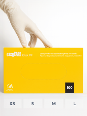 Rękawiczki lateksowe bezpudrowe, easyCARE latex PF (100 szt/op)