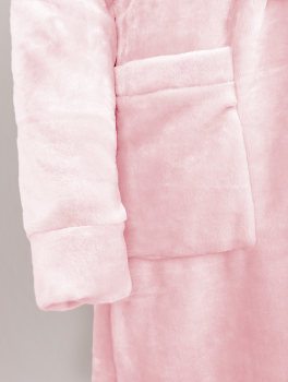 Szlafrok pluszowy ciepły, różowy, CHILA L (48-50)