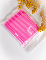 Aplikatory bezwłókienkowe, microbrush, różowe (100 szt)