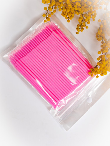 Aplikatory bezwłókienkowe, microbrush, różowe (100 szt)