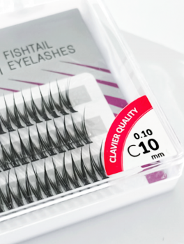 Kępki rzęs V-shape Fishtail 10D, skęt C (10mm), Clavier