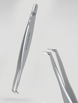 Pęseta do rzęs litera L, 70', EXPERT 40 typ 2, Staleks PRO