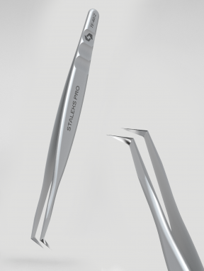 Pęseta do rzęs litera L, 70', EXPERT 40 typ 2, Staleks PRO