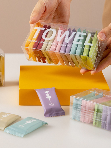 Ręcznik w tabletce turystyczny, chusteczki skompresowane, 14 szt