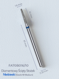 Frez diamentowy ścięty stożek 1.6mm, niebieski, Staleks PRO