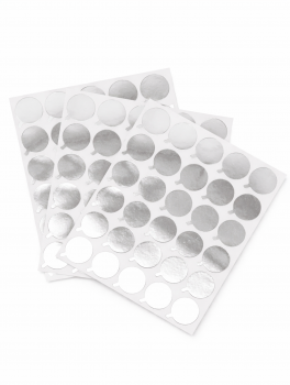 Naklejki jednorazowe pod klej, srebrne (90 sztuk)