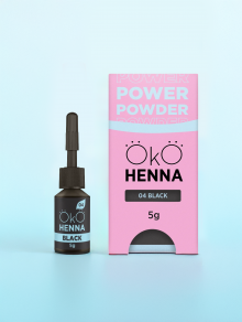 Henna pudrowa do brwi, 04 Black, OkO (5g)