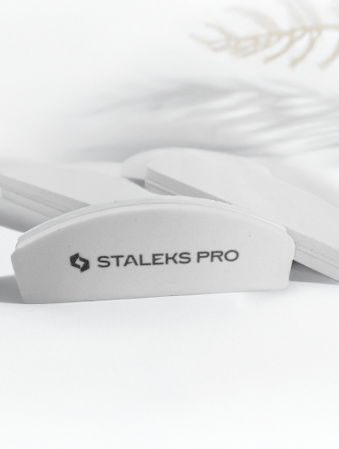 Polerka do paznokci, blok polerski półksiężyc, 100/180 (20 szt), Staleks PRO