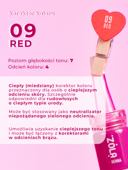 Henna pudrowa do brwi - korektor, 09 RED, Zola (5g)