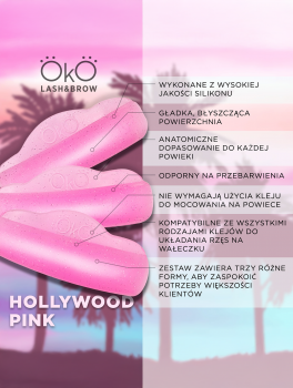 Zestaw wałeczków do laminacji rzęs, różowe (3 pary) ,OkO