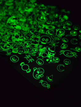 Naklejki na paznokcie samoprzylepne, fluorescencyjne Halloween (6 ark)