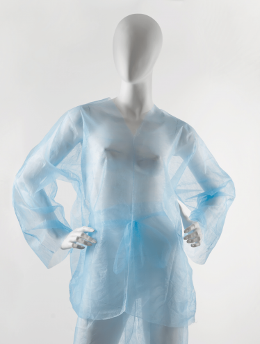 Fartuch, kurtka do zabiegów kosmetycznych, niebieski (1 szt)