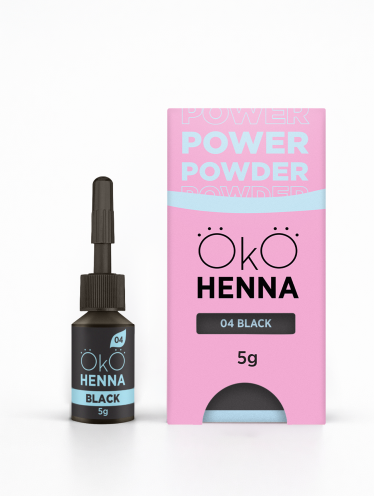 Henna pudrowa do brwi, 04 Black, OkO (5g)