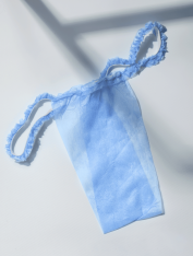 Majtki damskie z falbankami jednorazowe, niebieskie (50 szt)