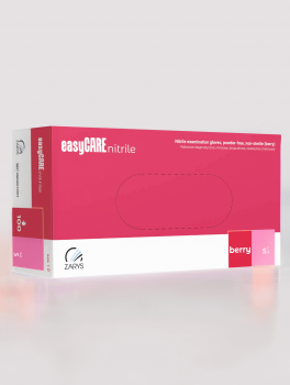 Rękawiczki nitrylowe bezpudrowe, easyCARE Berry (100 szt/op) S