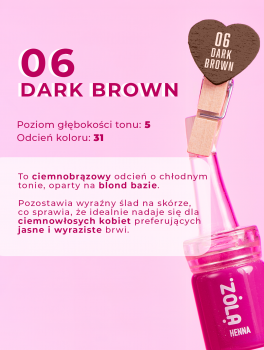 Henna pudrowa do brwi, 06 DARK BROWN, Zola (5g)