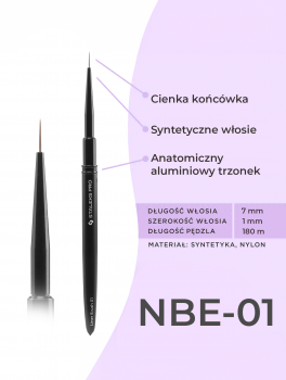 Pędzelek cienki do zdobień EXPERT (7/1mm), Staleks PRO