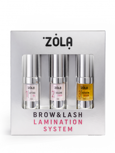 Zestaw do laminacji rzęs i brwi Lamination System, (po 10ml), Zola