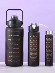 Zestaw bidonów CZARNY - 3 szt