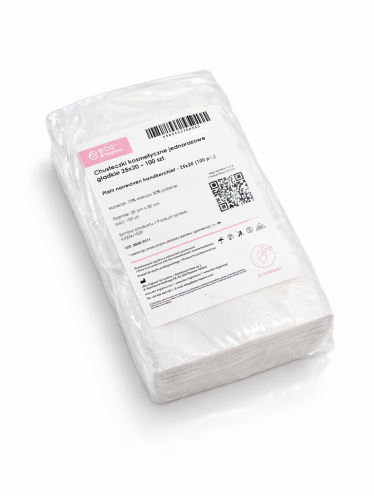 Chusteczki kosmetyczne gładkie, 100 szt (20x25cm), Eko-Higiena