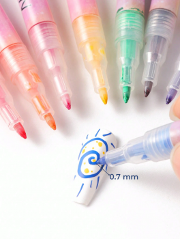 Pisaki do zdobień paznokci akrylowe, wielokolorowe (12 szt)