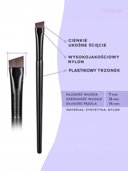 Pędzelek skośny płaski do henny i pasty, czarny