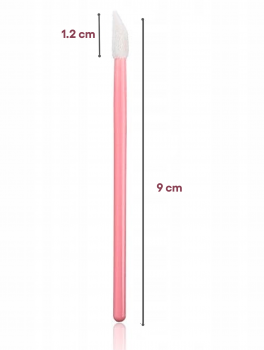 Aplikatory welurowe do rzęs i ust, różowe (50 szt)