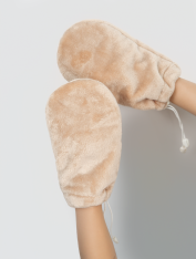 Rękawice kosmetyczne do parafiny pluszowe, beżowe (1 para)