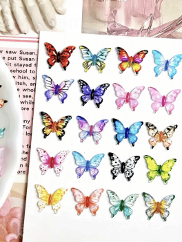 Biżuteria do paznokci, motyle 3D (10 szt)