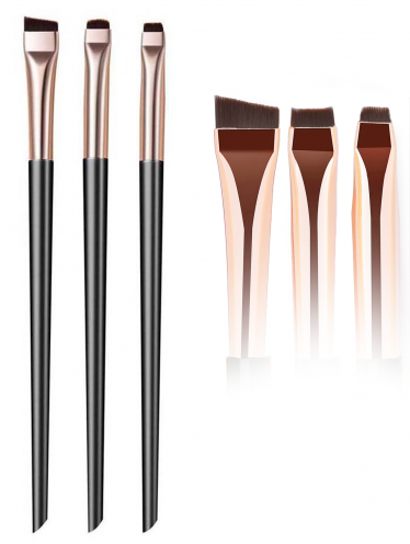 Zestaw pędzli do brwi czarno-złote 16cm 3 szt