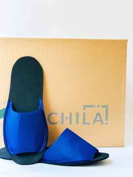 Kapcie hotelowe odkryte, czarno-granatowe (100 par)