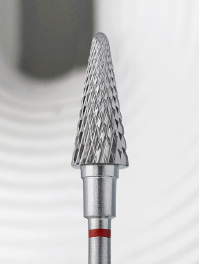 Frez z węglika spiekanego stożek 6mm, czerwony, Staleks PRO