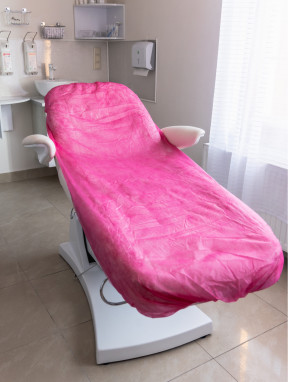 Pokrowiec na fotel, włókninowy, różowy (80x200cm) 20g/m²