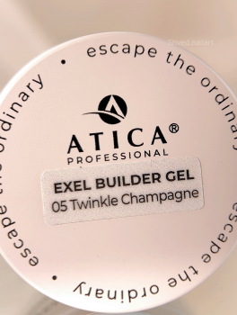 Żel budujący, eXel builder gel 05 TWINKLE CHAMPAGNE (30ml), Atica