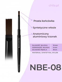 Pędzelek do żelu prosty EXPERT 08 (6/10mm), Staleks PRO