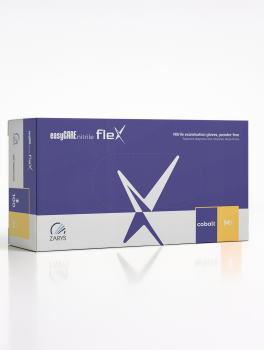 Rękawiczki nitrylowe bezpudrowe, easyCARE flex Cobalt (100 szt/op) M