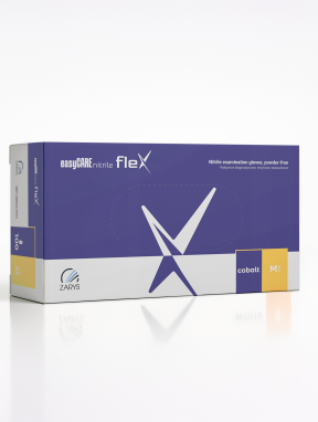Rękawiczki nitrylowe bezpudrowe, easyCARE flex Cobalt (100 szt/op) M