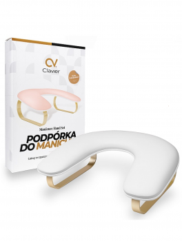 Podpórka pod dłonie do manicure, biało-złota, Clavier
