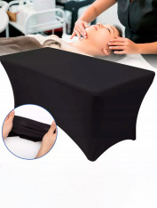 Pokrowiec obrus elastyczny na stół i łóżko, czarny (80x180 cm)