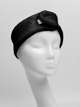 Opaska kosmetyczna do włosów pluszowa, czarna