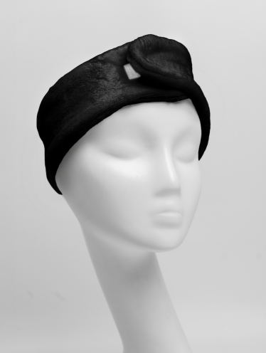 Opaska kosmetyczna do włosów pluszowa, czarna