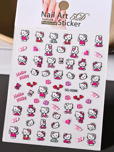 Naklejki na paznokcie HELLO KITTY - 1 ark