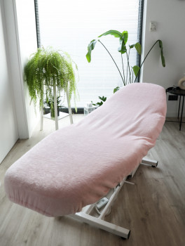 Pokrowiec na fotel, pluszowy, różowy (90x210cm) 300g/m²