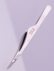 Pęseta do brwi skośna, Pro Tweezers Silver, Zola