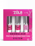 Zestaw do laminacji rzęs i brwi Protein Reconstruction System, (po 10ml), Zola