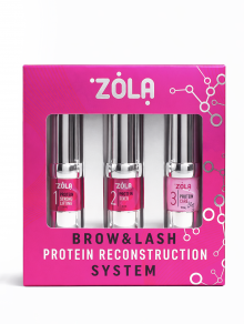 Zestaw do laminacji rzęs i brwi Protein Reconstruction System, (po 10ml), Zola